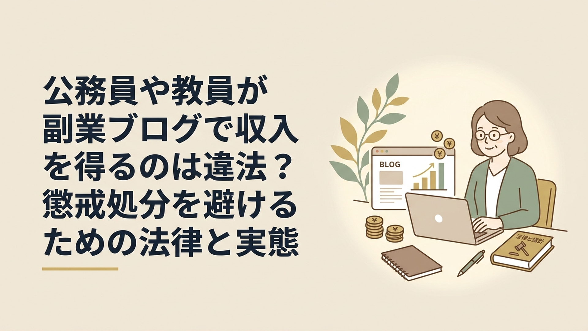 公務員や教員が副業ブログで収入を得るのは違法？懲戒処分を避けるための法律と実態