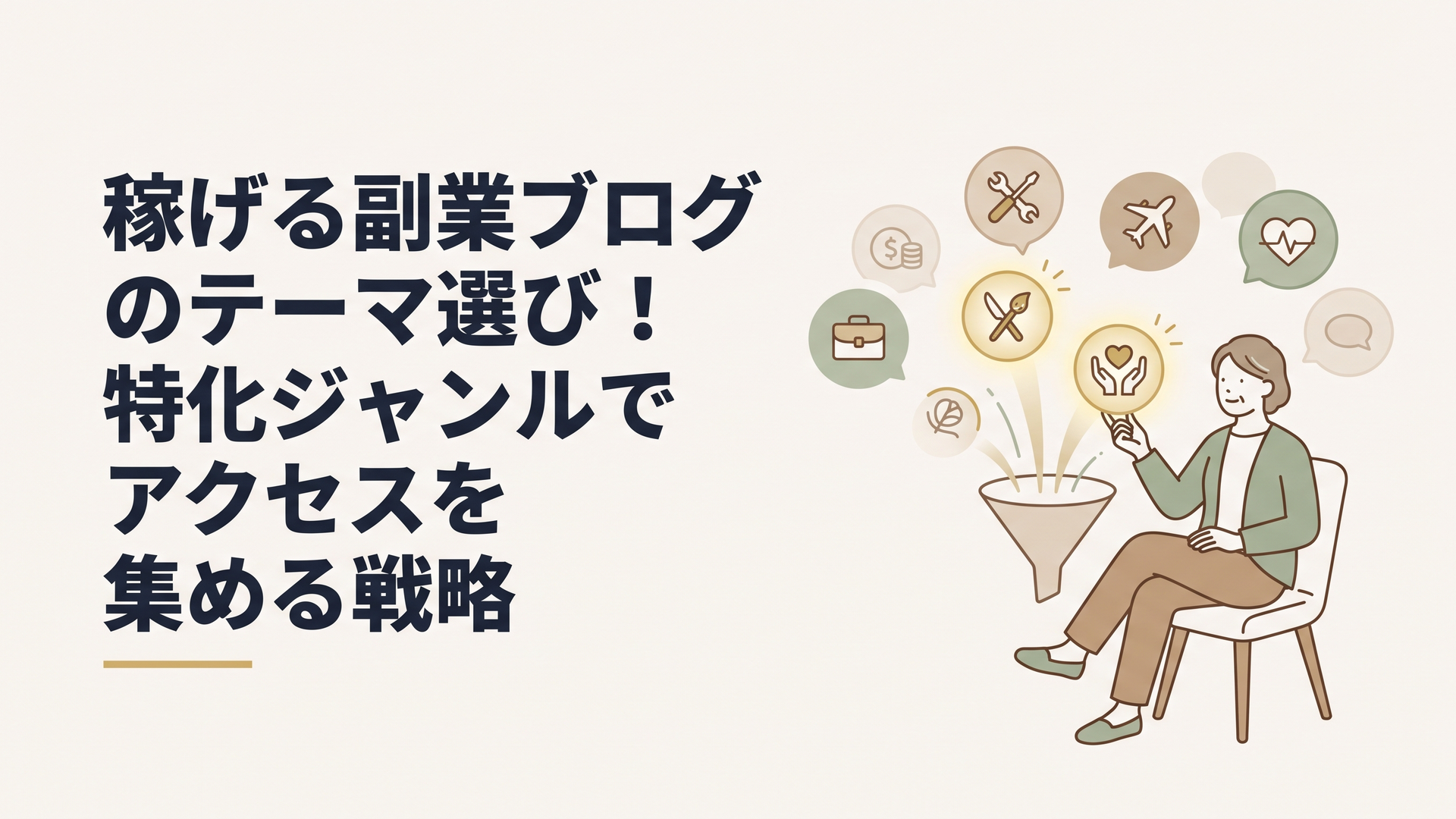 稼げる副業ブログのテーマ選び！特化ジャンルでアクセスを集める戦略