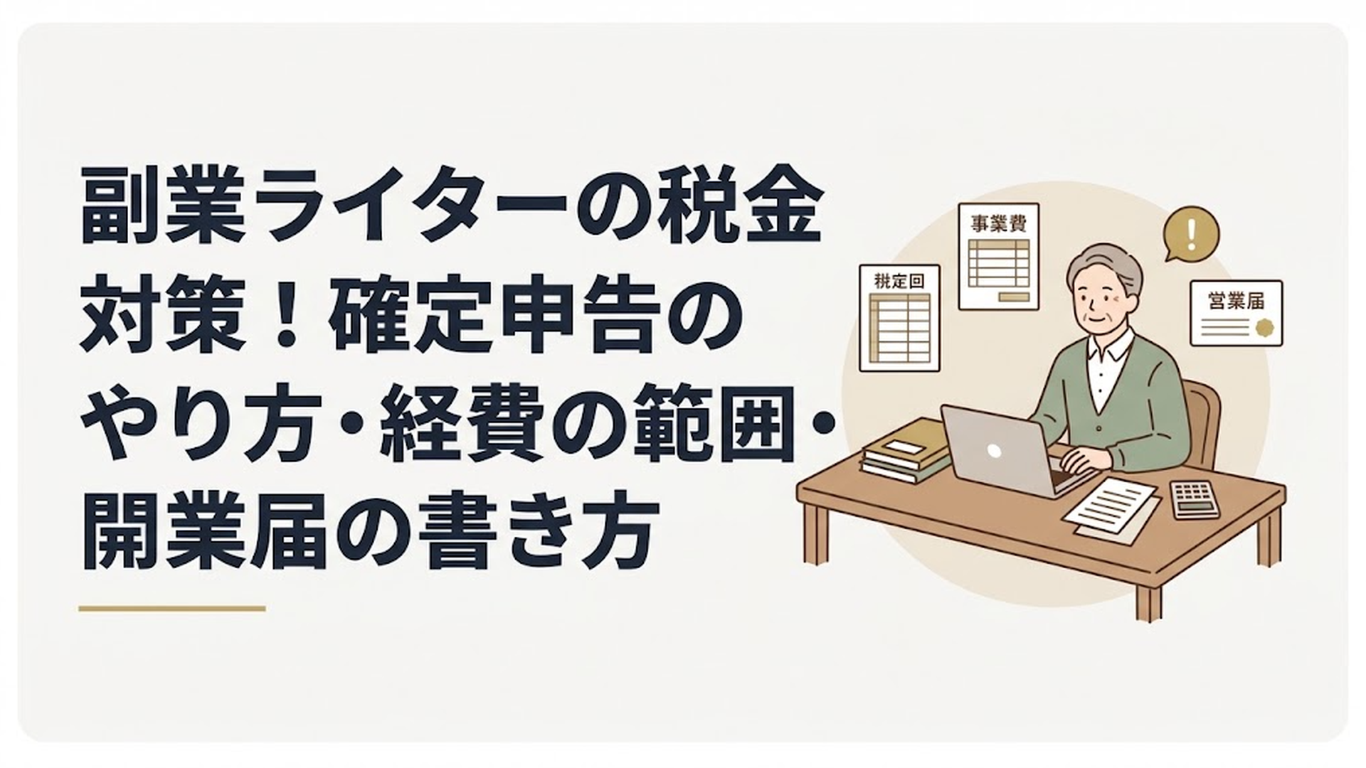 副業ライターの税金対策！確定申告のやり方・経費の範囲・開業届の書き方